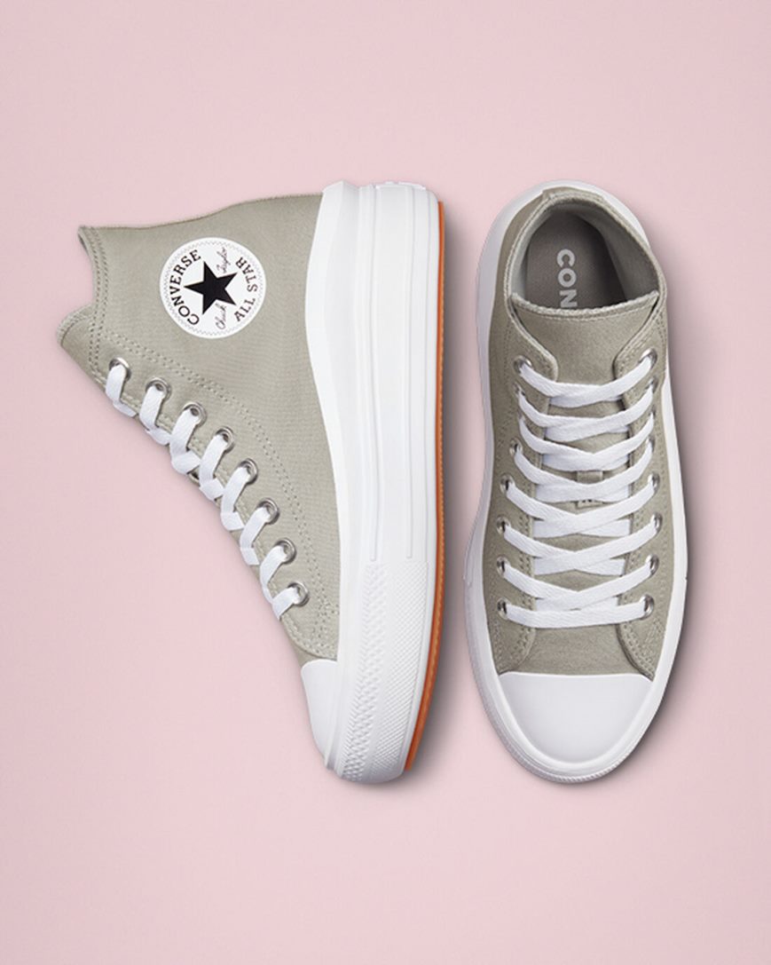 Pantofi Platforma Dama Converse Chuck Taylor All Star Move Inalti Masline Verzi Albi | RO OIWX0468